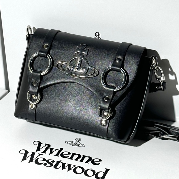 Vivienne Westwood Handbags - 🖤🩶Vivienne Westwood Black Crossbody Bag with Silver Accents